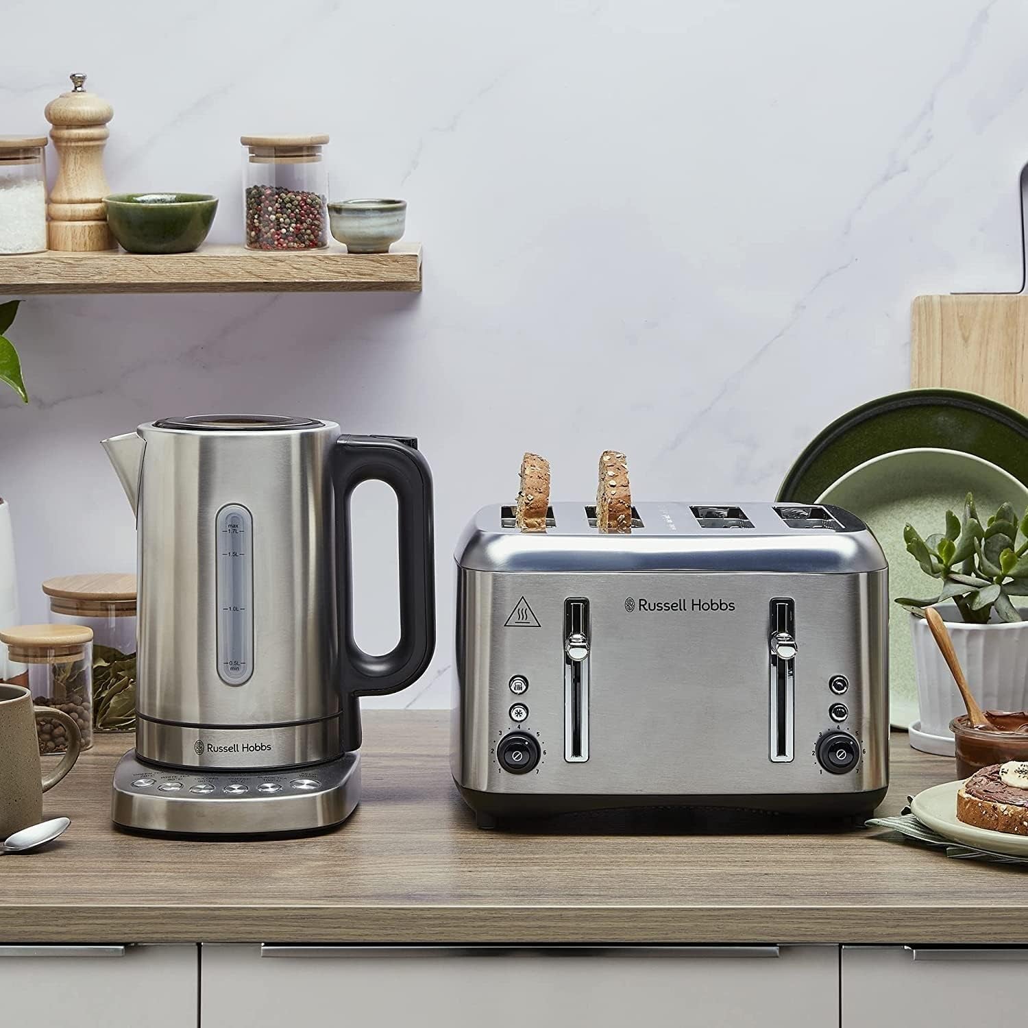 RHK510 Addison Kettle, 5 Temperature Settings, 1.7 L Capacity, Keep Warm Function, Easy to Clean, Silver