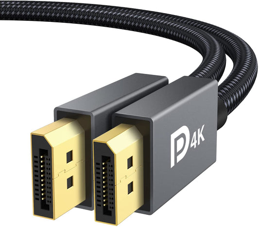 IVANKY 6FT DisplayPort Cable 2-Pack - Nylon DP to DP Cord for 4K@60Hz & 2K@165Hz - Perfect for PC, Laptop, and TV