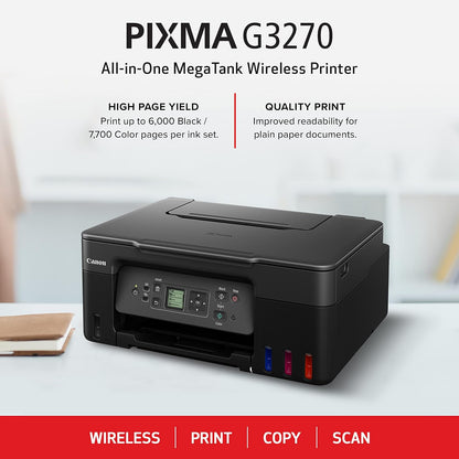 Canon Megatank G3290 Wireless All-In-One Printer - Print, Copy, Scan, Mobile Printing, 2.7" LCD Touchscreen, Auto Duplex