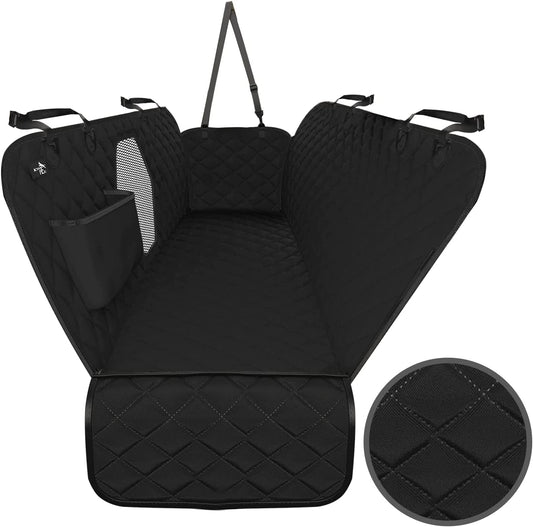 Active Pets Dog Car Seat Cover for Back Seat, Waterproof Pet Protection Hammock, SUV Truck Car Backseat Protector with Safety Features, Black