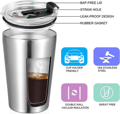 VEGOND 12-Pack 12Oz Stainless Steel Vacuum Insulated Travel Tumblers with Lids and Straws - Durable, Reusable, Perfect for On-the-Go!
