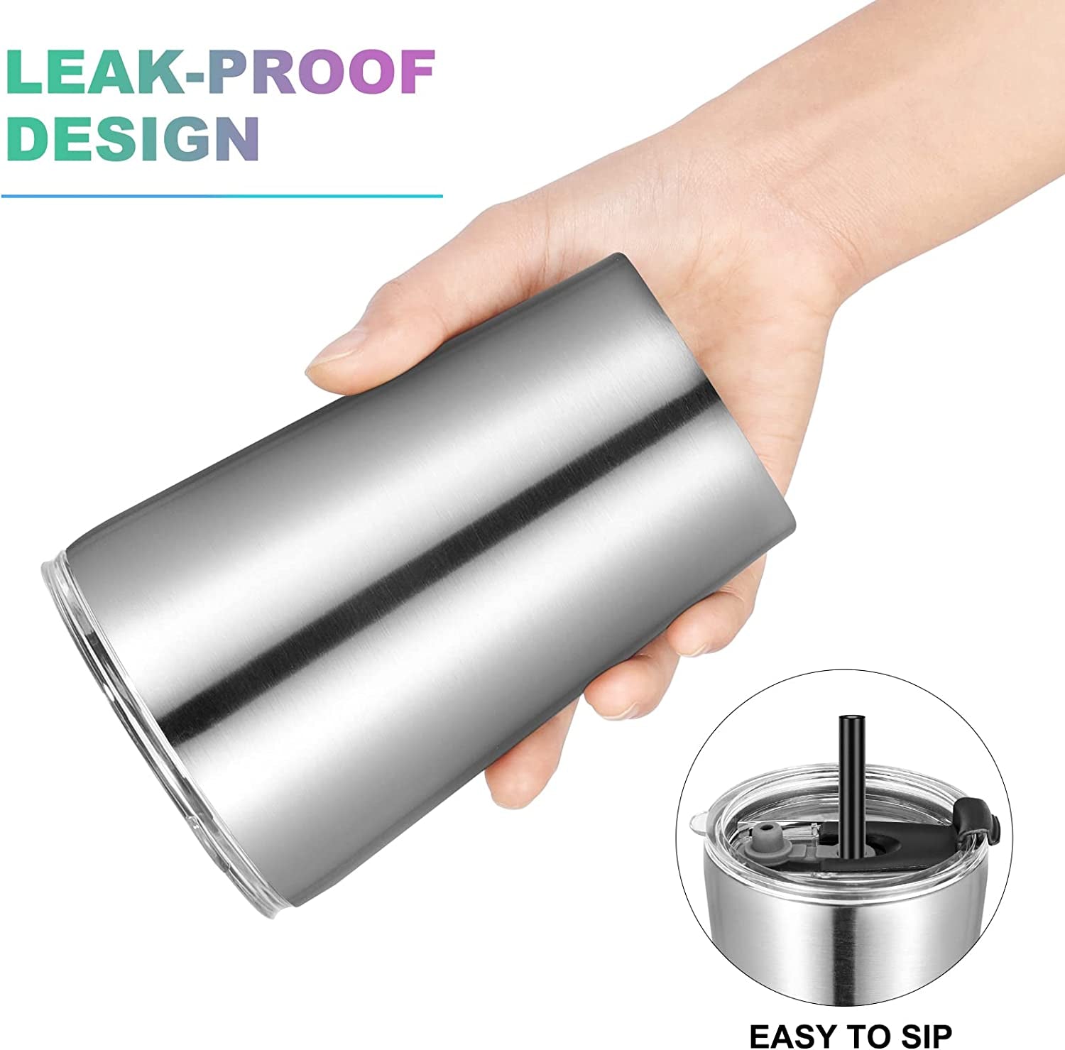 VEGOND 12-Pack 12Oz Stainless Steel Vacuum Insulated Travel Tumblers with Lids and Straws - Durable, Reusable, Perfect for On-the-Go!