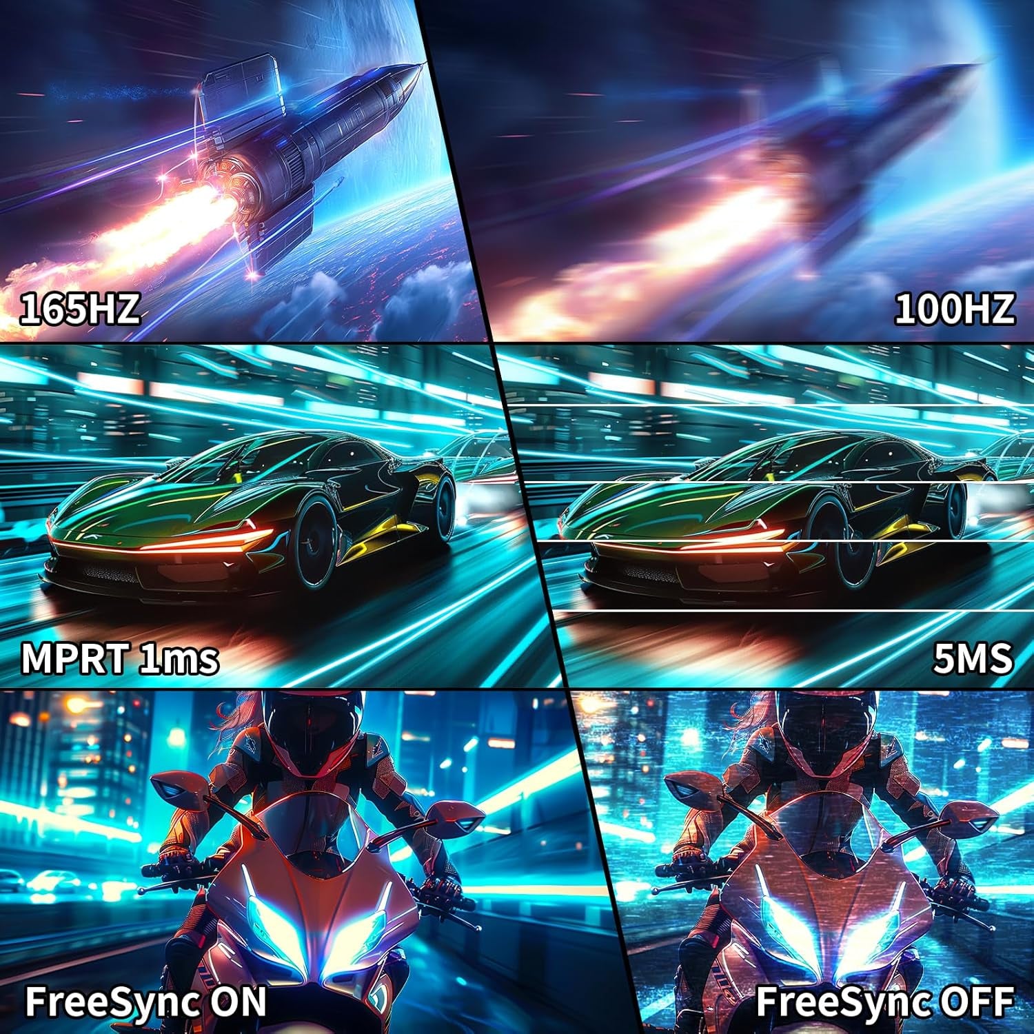 SANSUI 24" Gaming Monitor - 200Hz Refresh Rate, FHD 1080P, 1ms Response Time, 110% sRGB, HDMI & DP Ports, VESA Support - Perfect for Gaming & Office Use (HDMI Cable Included)
