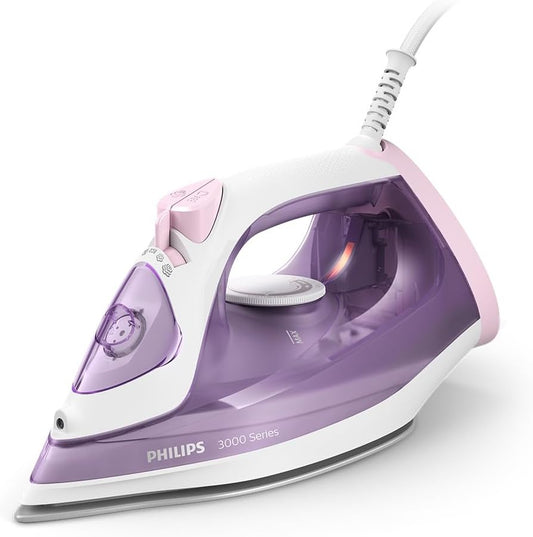 Perfect Care 3000 Series Steam Iron, 2000 W Power, 30 G/Min Continuous Steam, 140 G Steam Boost, 300 Ml Water Tank, Ceramic Soleplate, Purple (DST3010/39)