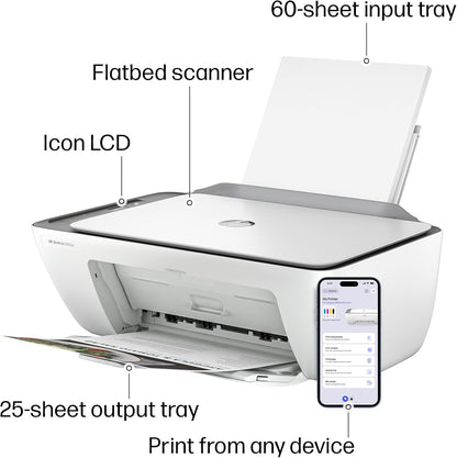 HP Deskjet 2855E Wireless All-In-One Printer with Scanner and Copier - Ideal for Home Use, Includes 3-Month Instant Ink Trial, AI-Enabled Technology
