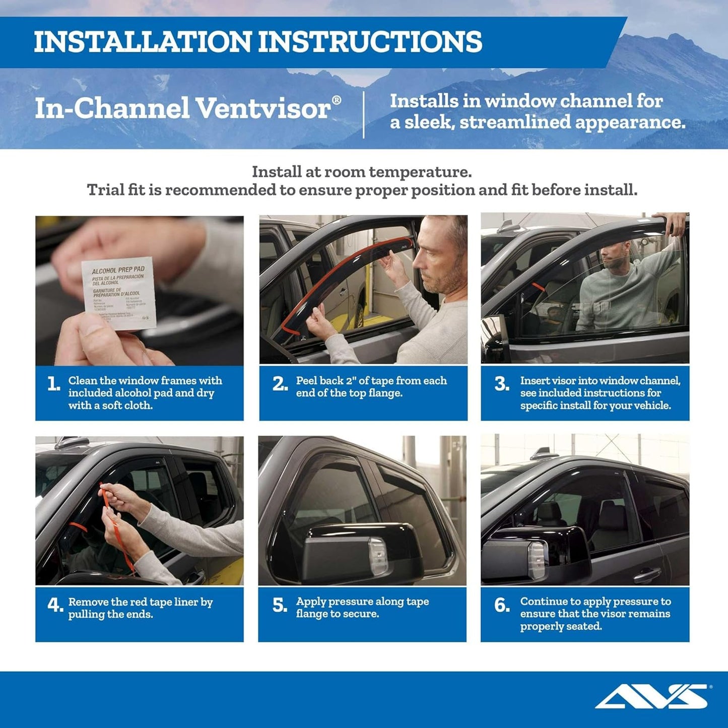 Auto Ventshade [AVS] In-Channel Rain Guards for 2002 - 2006 Cadillac Escalade; 2000 - 2006 Chevrolet Tahoe/Gmc Yukon; 2001 - 2006 Yukon Denali | Window Vent Visors, 4 Pcs. - Smoke | 194304