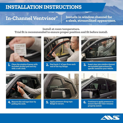 Auto Ventshade [AVS] In-Channel Rain Guards for 2002 - 2006 Cadillac Escalade; 2000 - 2006 Chevrolet Tahoe/Gmc Yukon; 2001 - 2006 Yukon Denali | Window Vent Visors, 4 Pcs. - Smoke | 194304