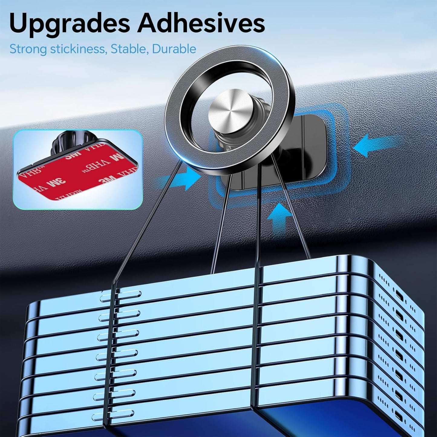 Kaistyle Magnetic Car Mount with 20 Strong Magnets - Ultimate Phone Holder for iPhone 17/16/15/14 and More - Perfect Dash Accessory for Men & Women
