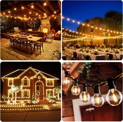 50FT Shatterproof LED G40 Globe String Lights - 50 Dimmable Edison Bulbs for Outdoor Patio, Balcony, Party, Wedding & Cafe - Waterproof Bistro Lighting