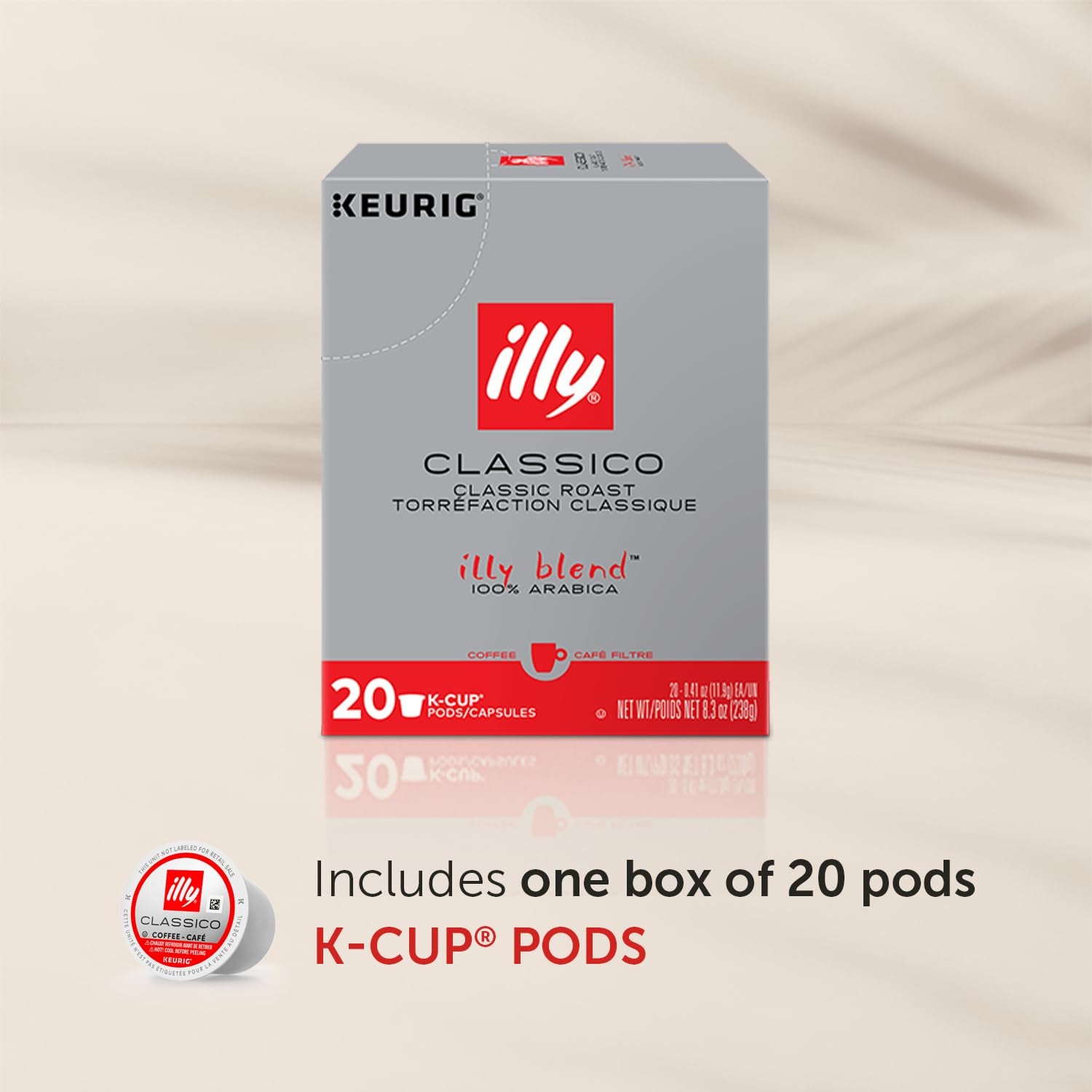 Illy Classico Roast K Cups for Keurig – Mild & Flavorful Coffee with Caramel, Orange Blossom & Jasmine – 20 Count, No Preservatives