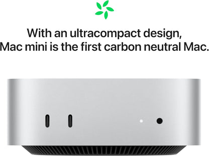 Apple 2024 Mac Mini - Powerful M4 Chip, 10-Core CPU & GPU, 16GB RAM, 512GB SSD, Includes 3 Years AppleCare+