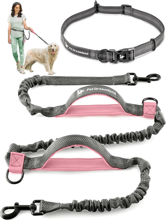 Pet Dreamland Exquisite Handsfree Dog Leash for Large Dogs. Ultimate Comfort & Freedom for Walking and Hiking. Premium Quality, Durable & Versatile Waist Belt. Your Dog Will Love This Running Leash.