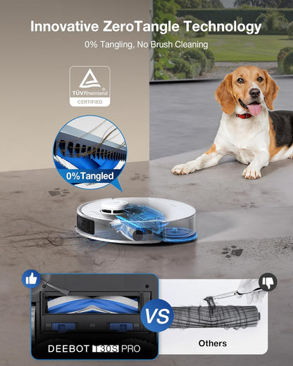 DEEBOT T30S Pro Robot Vacuum and Mop with 11,000 Pa Suction, Auto Empty Station Smart Navigation AI Edge Cleaning Robot,10-In-1 Cleaning Station