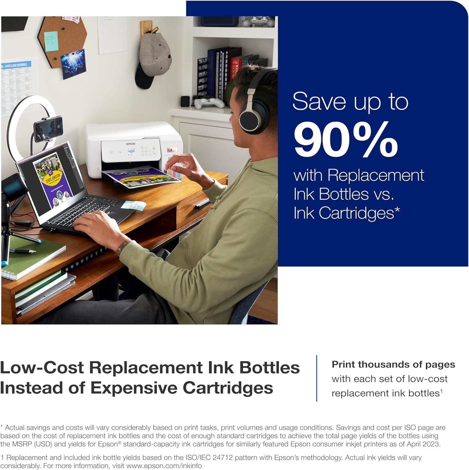 Epson EcoTank ET-2800 Wireless All-In-One Supertank Printer – Cartridge-Free, Scan & Copy, Perfect for Home Use - White