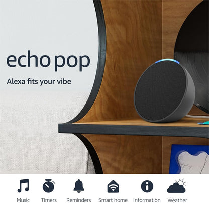 Compact Alexa Speaker - Amazon Echo Pop (Newest Model) in Lavender Bloom, Perfect for Any Room!
