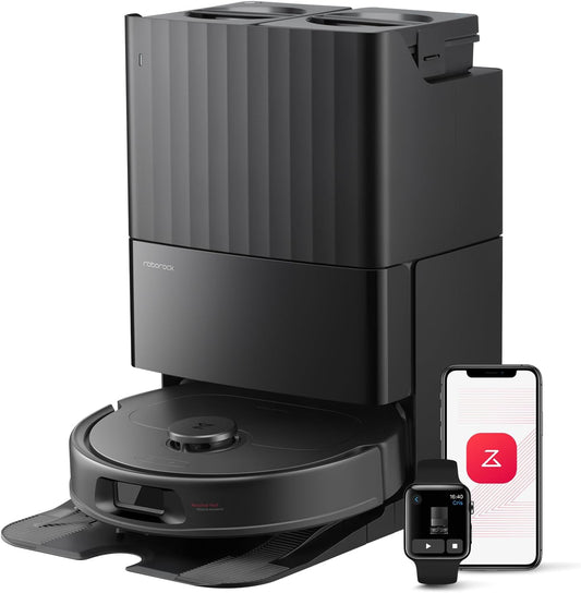 Qrevo L Robot Vacuum and Mop, All-In-One Vacuum Cleaner, 10,000Pa Powerful Suction, Self Emptying & Refilling, Self Mop Washing & Air Drying, Anti-Tangle Brushes for Home, Pet Hairs, Black
