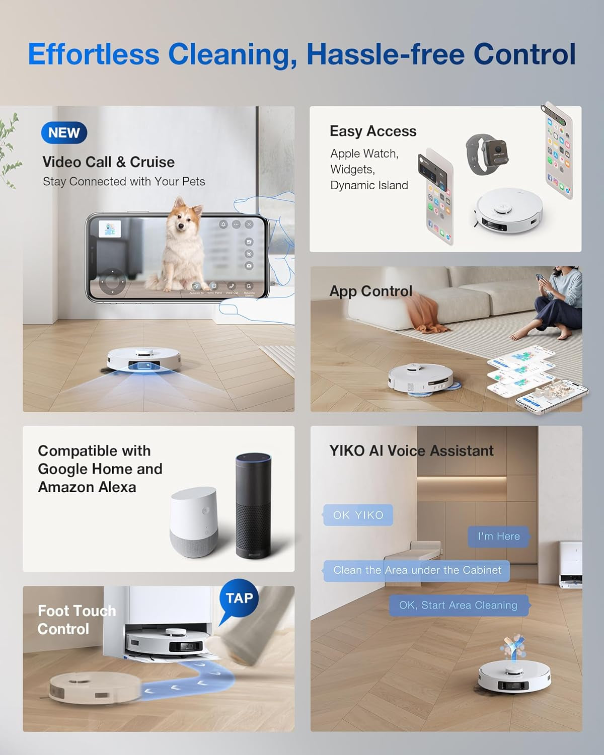 DEEBOT T30S Pro Robot Vacuum and Mop with 11,000 Pa Suction, Auto Empty Station Smart Navigation AI Edge Cleaning Robot,10-In-1 Cleaning Station