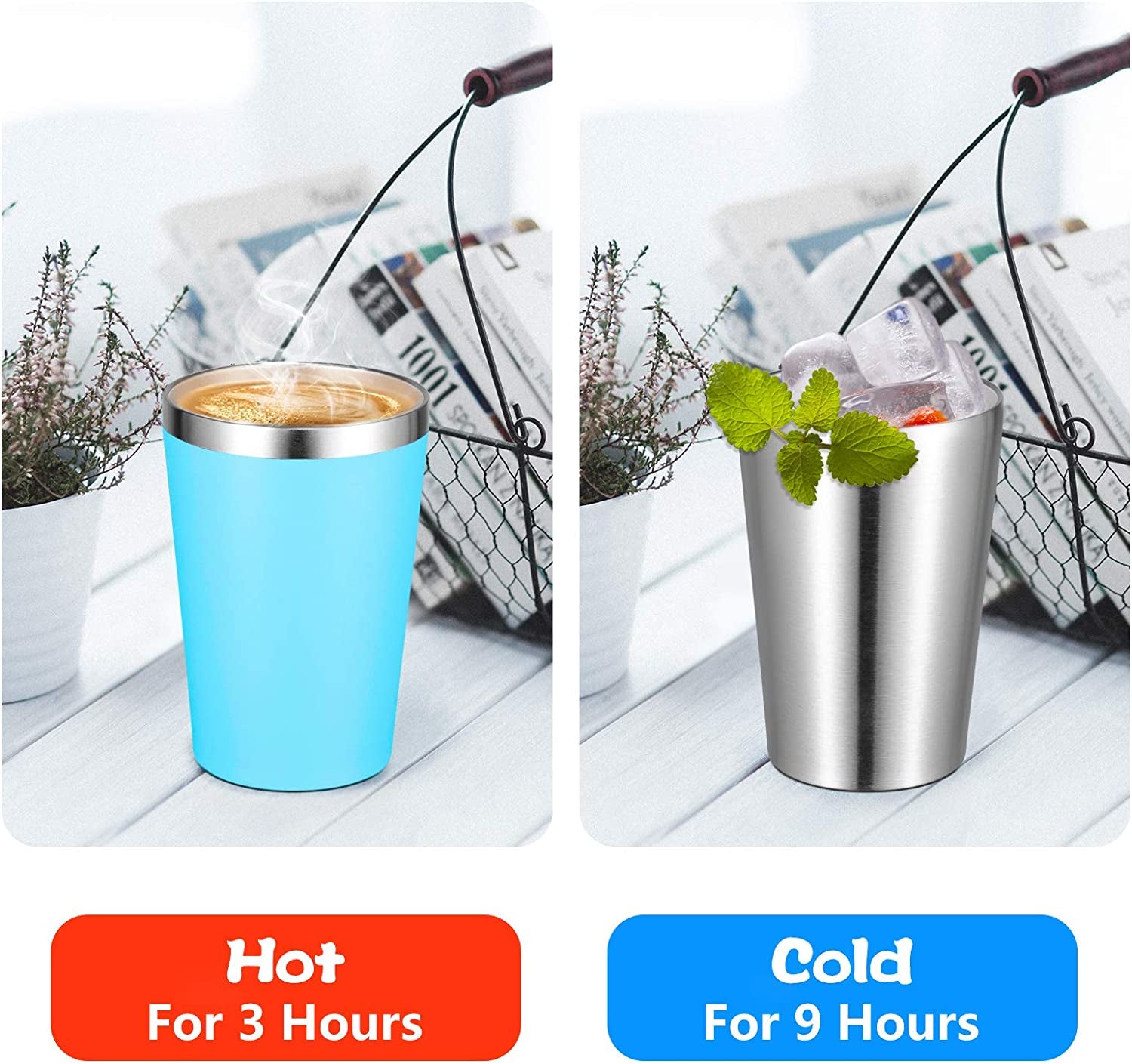 VEGOND 12-Pack 12Oz Stainless Steel Vacuum Insulated Travel Tumblers with Lids and Straws - Durable, Reusable, Perfect for On-the-Go!