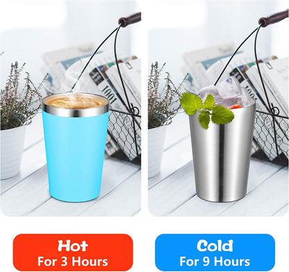 VEGOND 12-Pack 12Oz Stainless Steel Vacuum Insulated Travel Tumblers with Lids and Straws - Durable, Reusable, Perfect for On-the-Go!