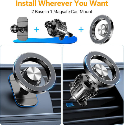 Kaistyle Magnetic Car Mount with 20 Strong Magnets - Ultimate Phone Holder for iPhone 17/16/15/14 and More - Perfect Dash Accessory for Men & Women