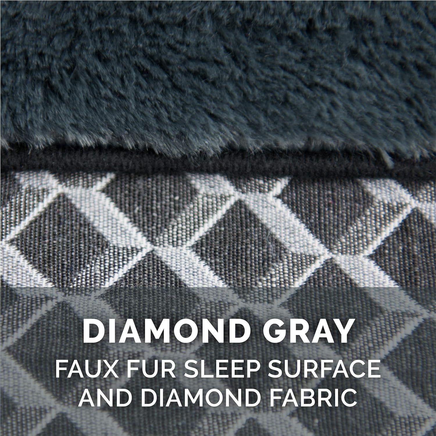 Furhaven Replacement Dog Bed Cover Comfy Couch Plush & Décor Sofa-Style, Machine Washable - Diamond Gray, Jumbo (X-Large)