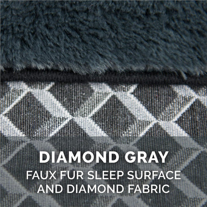 Furhaven Replacement Dog Bed Cover Comfy Couch Plush & Décor Sofa-Style, Machine Washable - Diamond Gray, Jumbo (X-Large)
