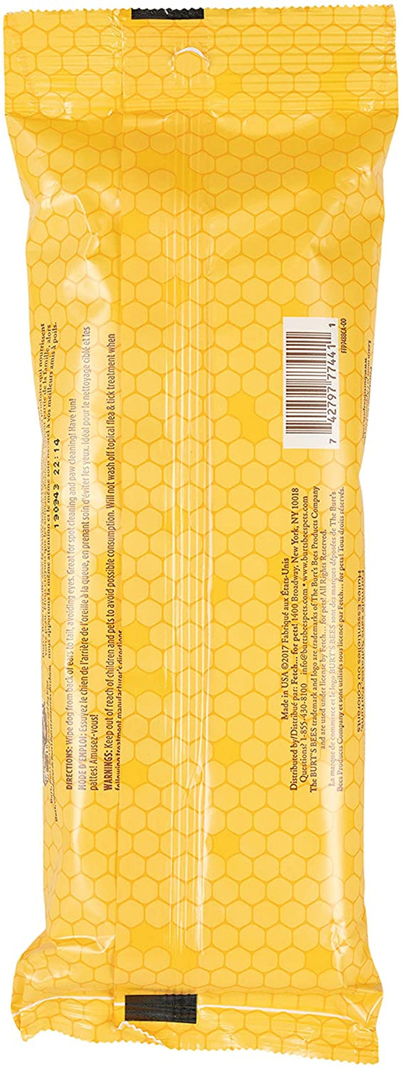 Burt'S Bees for Pets Multipurpose Dog Wipes with Honey, 98% Natural Origin Formulas, Hypoallergenic Dogs Wipe, Canine Cleaning Sheets for Paws and Butt, 3 Pk, 50Ct