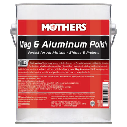Mothers Mag & Aluminum Polish, 10 Oz. – Brilliant Shine, Easy to Use, for All Uncoated & Unplated Metals Including Aluminum Wheels, Stainless Steel Trim and Exhaust Tips, Brass & More (05101)