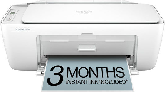 HP Deskjet 2827E Wireless All-In-One Color Inkjet Printer - Perfect for Home Use with Scanner, Copier & 3-Month Instant Ink Trial Included!